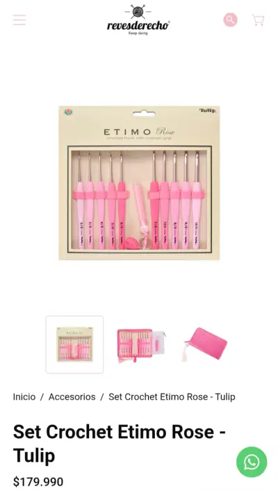 Set de crochet Etimo Tulip rosa con estuche - miniatura 3