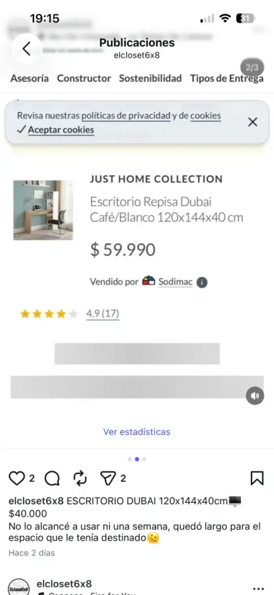 Escritorio con estantería integrada - miniatura 2
