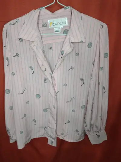 Blusa Chaus rosa con estampado vintage - miniatura 1