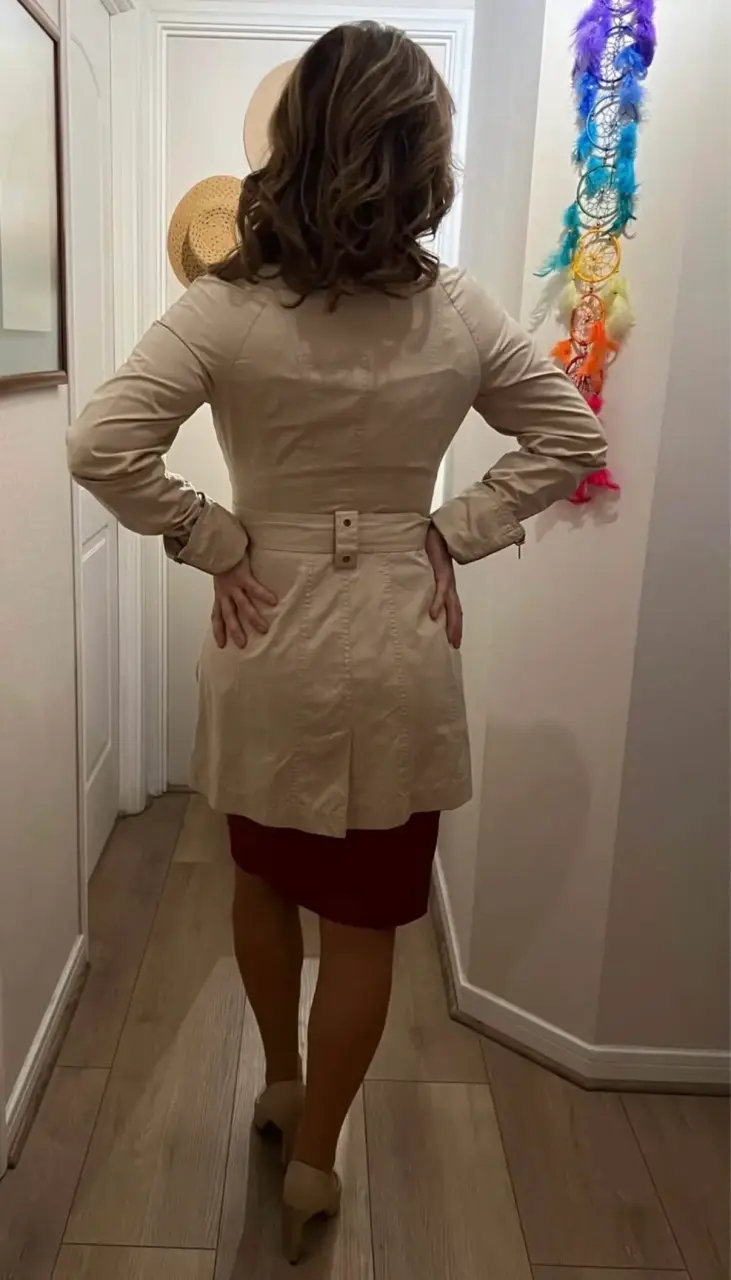 Abrigo beige marca Liola con cierre talla 40 - 4