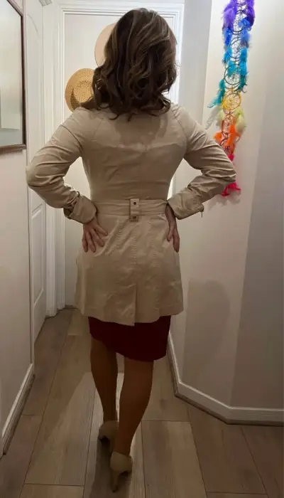 Abrigo beige marca Liola con cierre talla 40 - miniatura 4