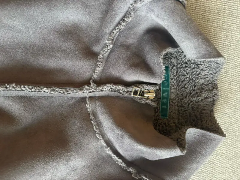 Chaqueta de gamuza gris para mujer - 2