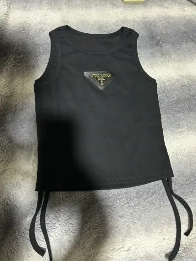 Polera sin mangas Prada negra - miniatura 2
