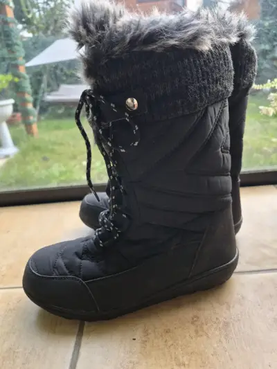 Botas de invierno negras con forro de piel - miniatura 5