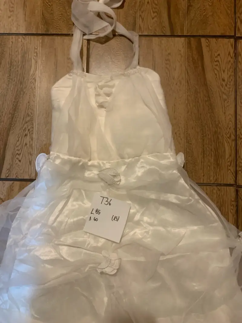 Vestido blanco talla 36 con detalle - 2