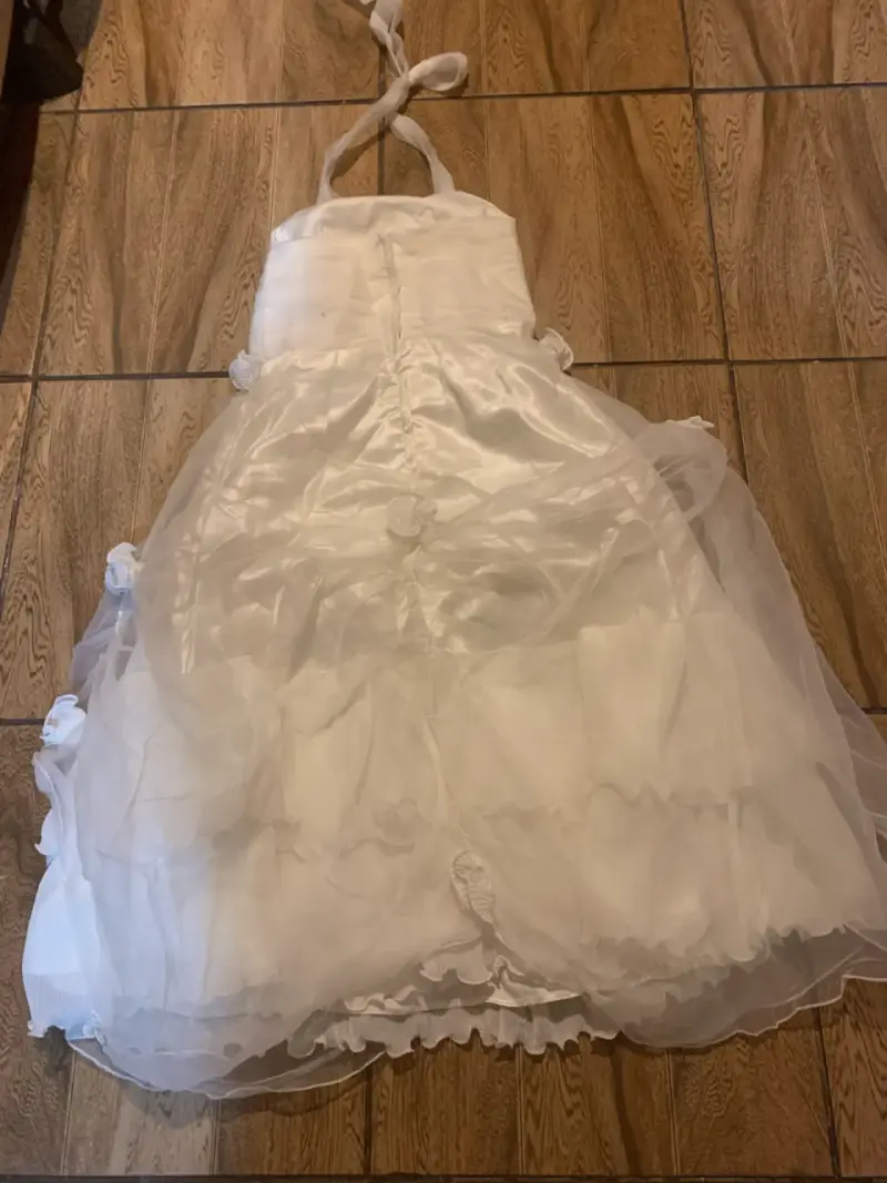 Vestido blanco talla 36 con detalle - 4