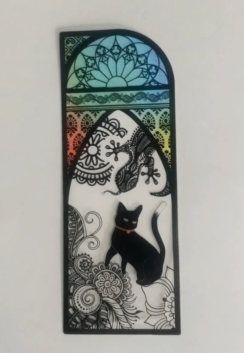 Marca páginas con diseño de gato y mariposa - 2