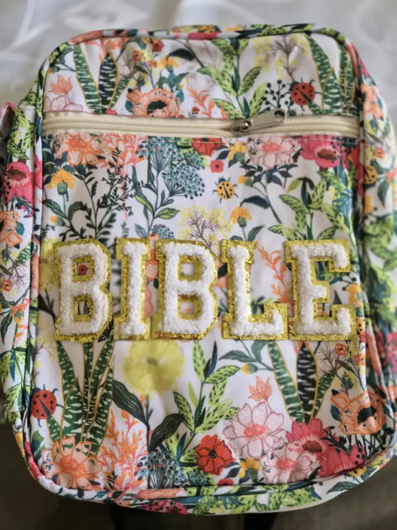Mochila floral con diseño de letras - 3