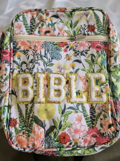 Mochila floral con diseño de letras - miniatura 3