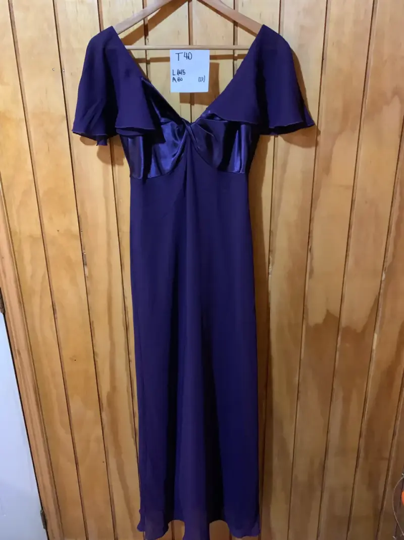 Vestido fiesta largo morado talla 40 - 1