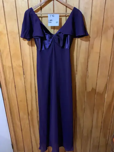 Vestido fiesta largo morado talla 40 - miniatura 1