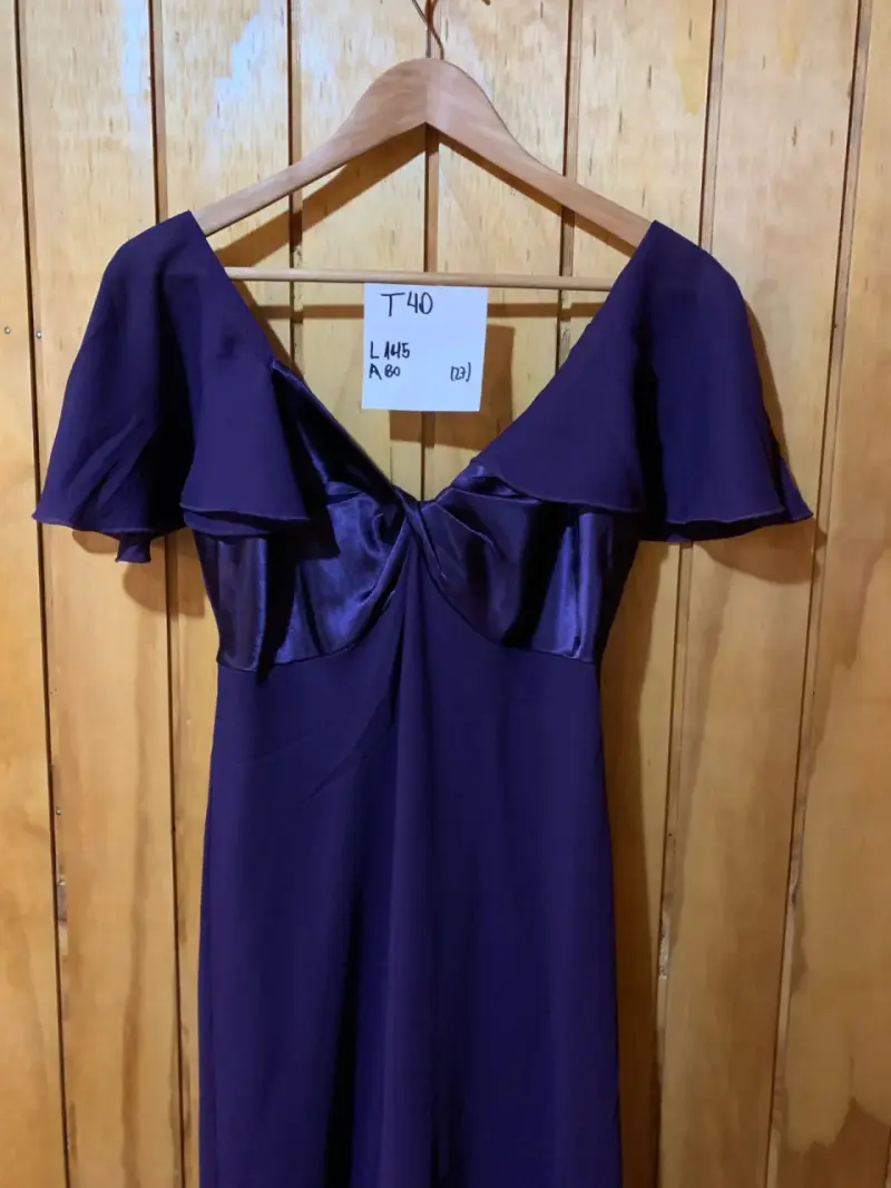 Vestido fiesta largo morado talla 40 - 2