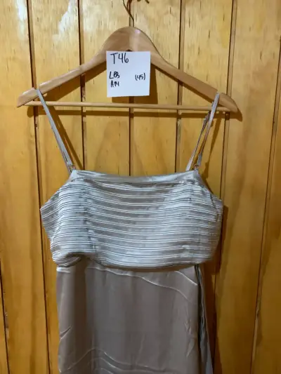Vestido fiesta de tirantes gris elegante talla 46 - miniatura 2