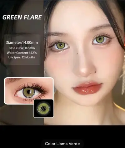 Lentes de contacto Green Flare llama verde - miniatura 1