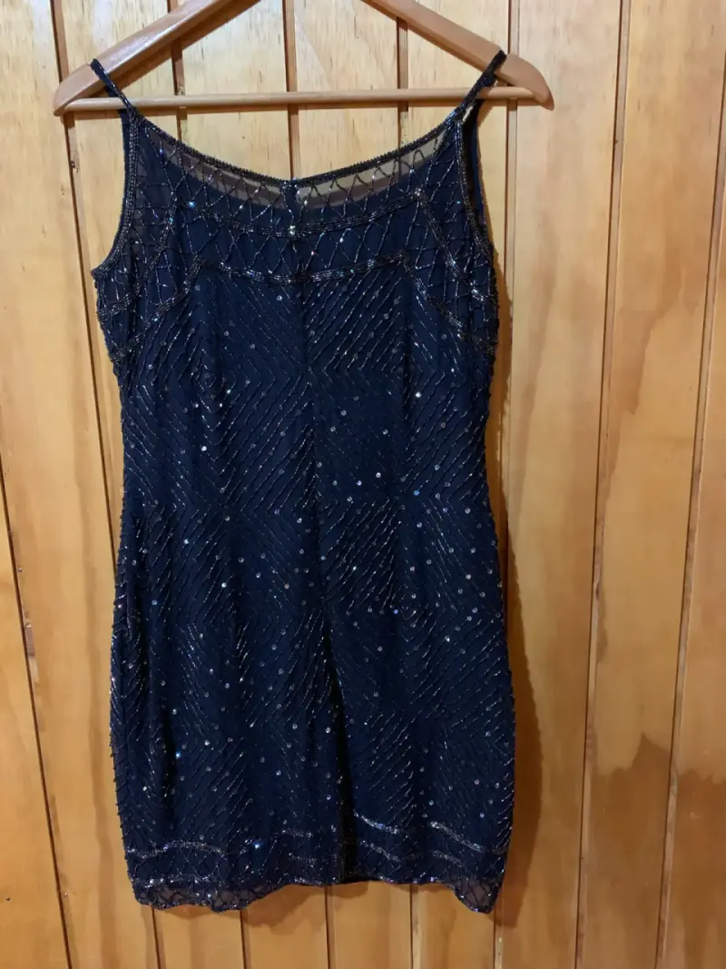 Vestido de fiesta negro con lentejuelas talla 38 - 3