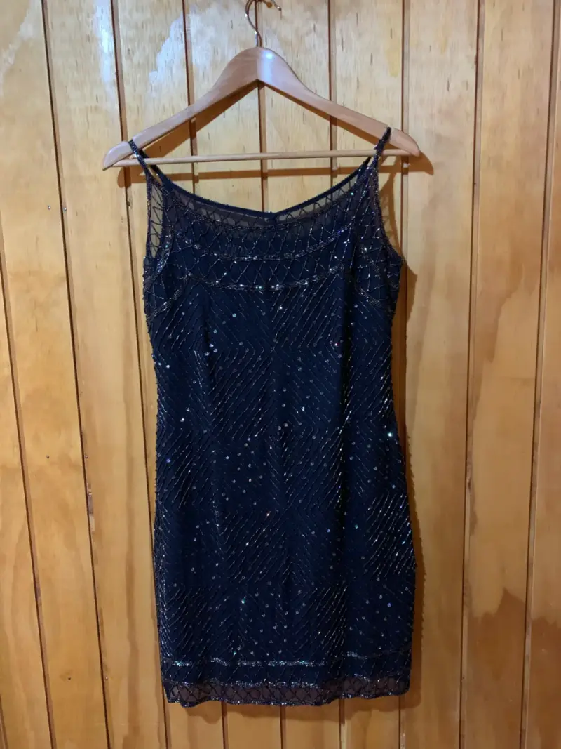 Vestido de fiesta negro con lentejuelas talla 38 - 4