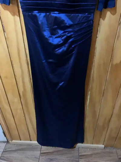 Vestido de encaje azul marino elegante talla M - miniatura 3