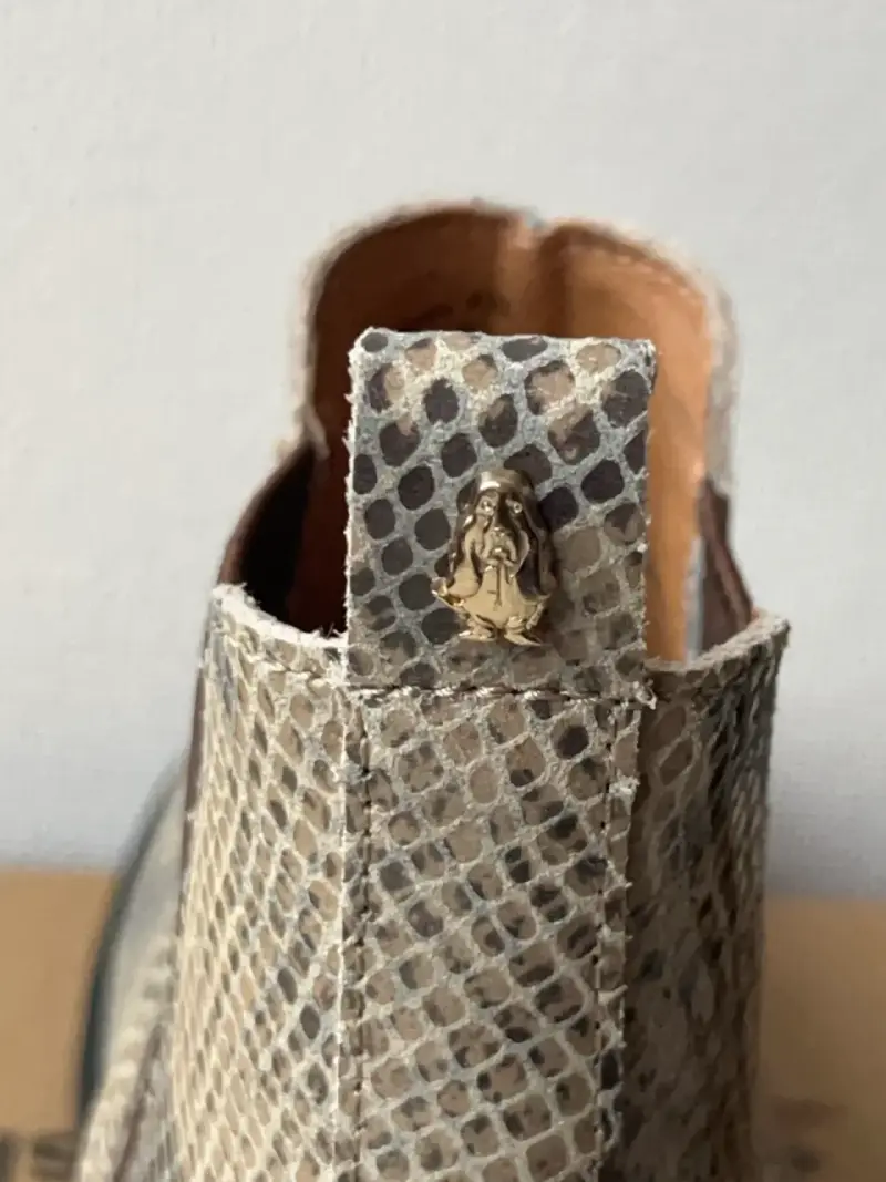 Botines de cuero animal print mujer - 4