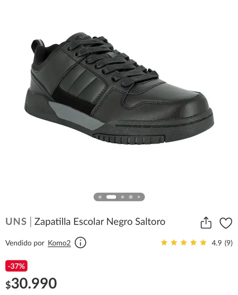 Zapatillas negras colegio/escolar N*38 - 3