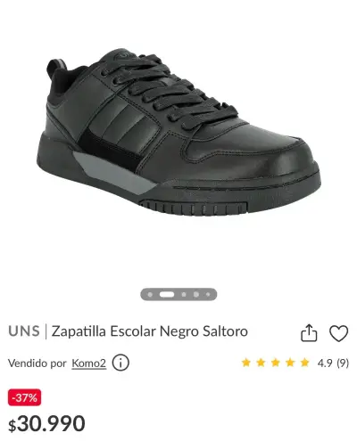 Zapatillas negras colegio/escolar N*38 - miniatura 3