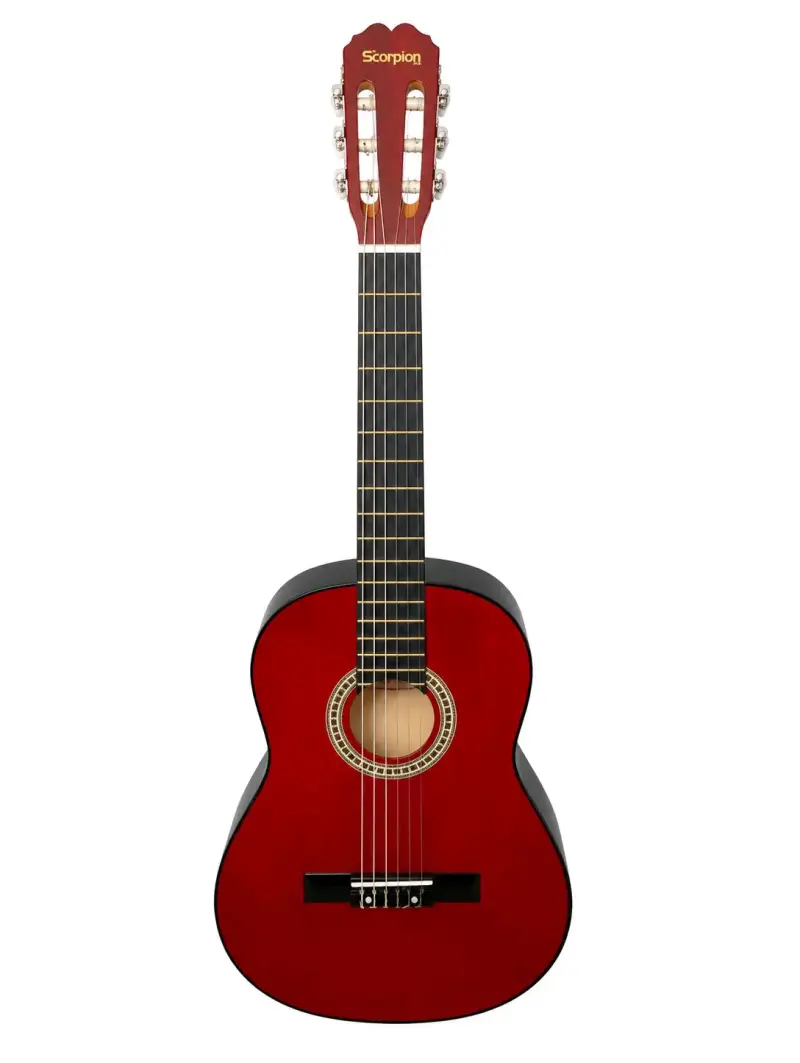 Guitarra clásica Scorpion roja