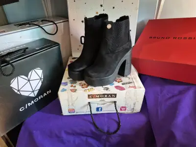 Botines negros de tacón alto 36 - miniatura 3