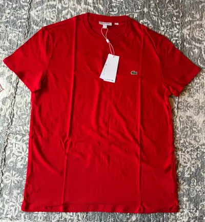 Polera roja Lacoste de algodón - miniatura 1