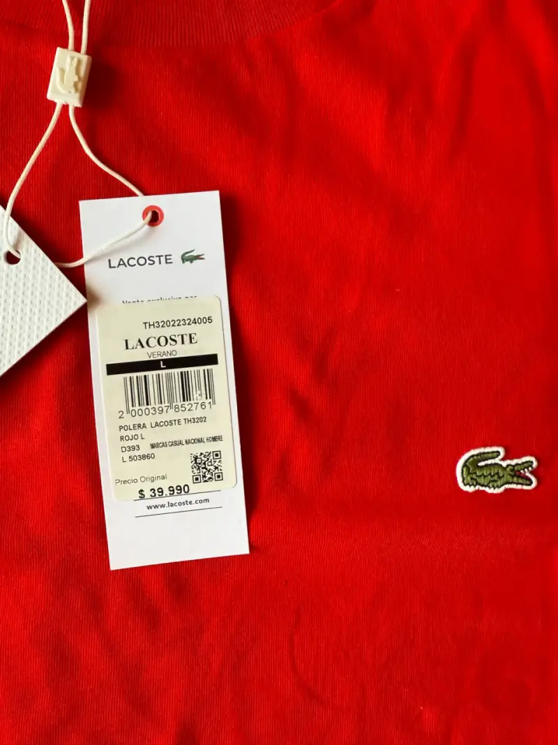 Polera roja Lacoste de algodón - 3