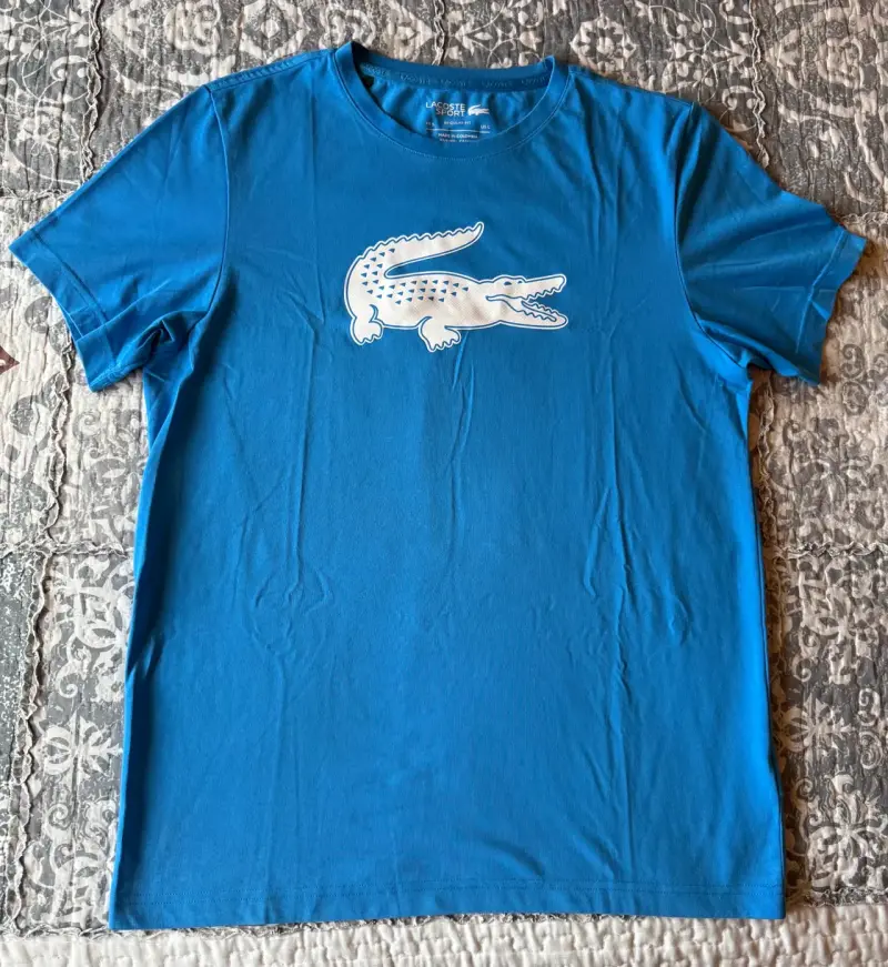 Polera Lacoste Sport azul con logo - 1