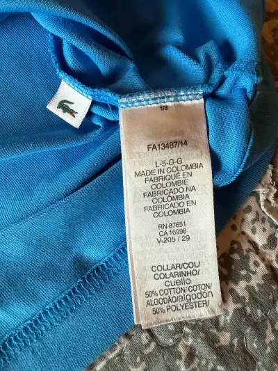 Polera Lacoste Sport azul con logo - miniatura 4