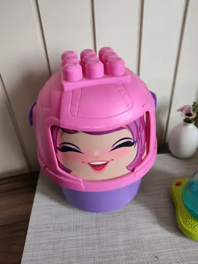 Contenedor de juguetes infantil rosa y morado - miniatura 1