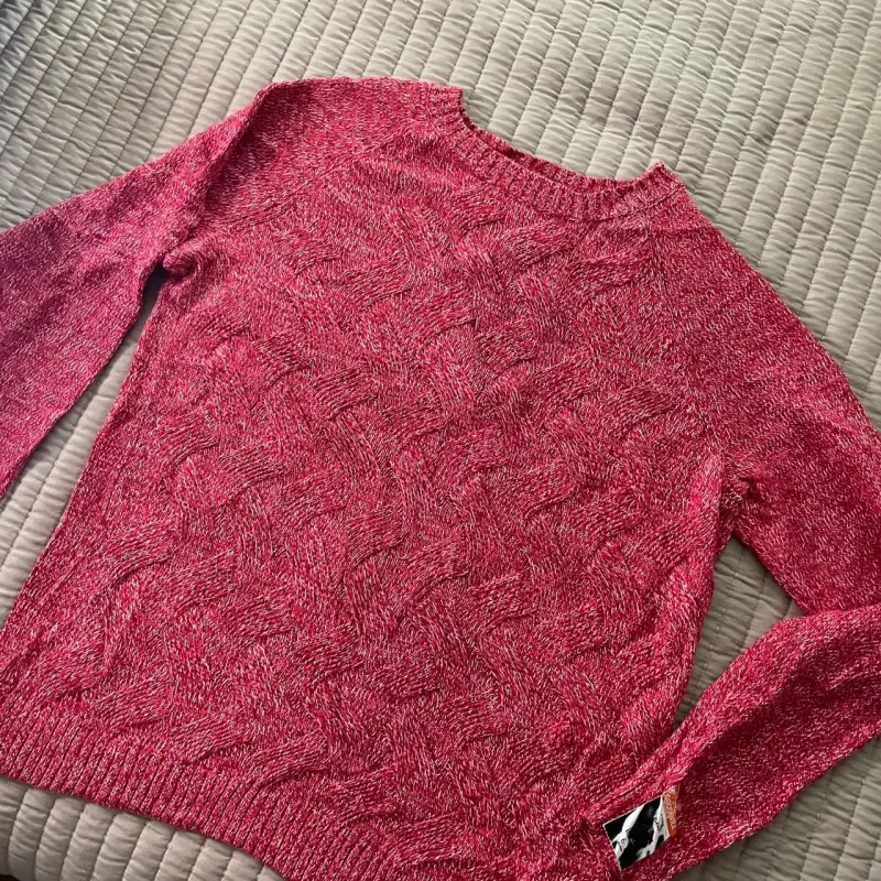 Suéter tejido rojo para mujer - 1