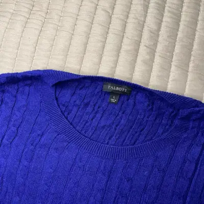 Suéter azul Talbots de punto trenzado - miniatura 2