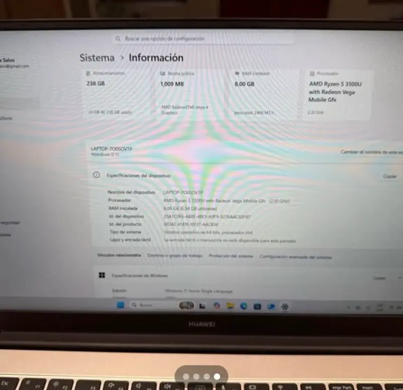 Laptop Huawei MateBook D15 en buen estado - 4