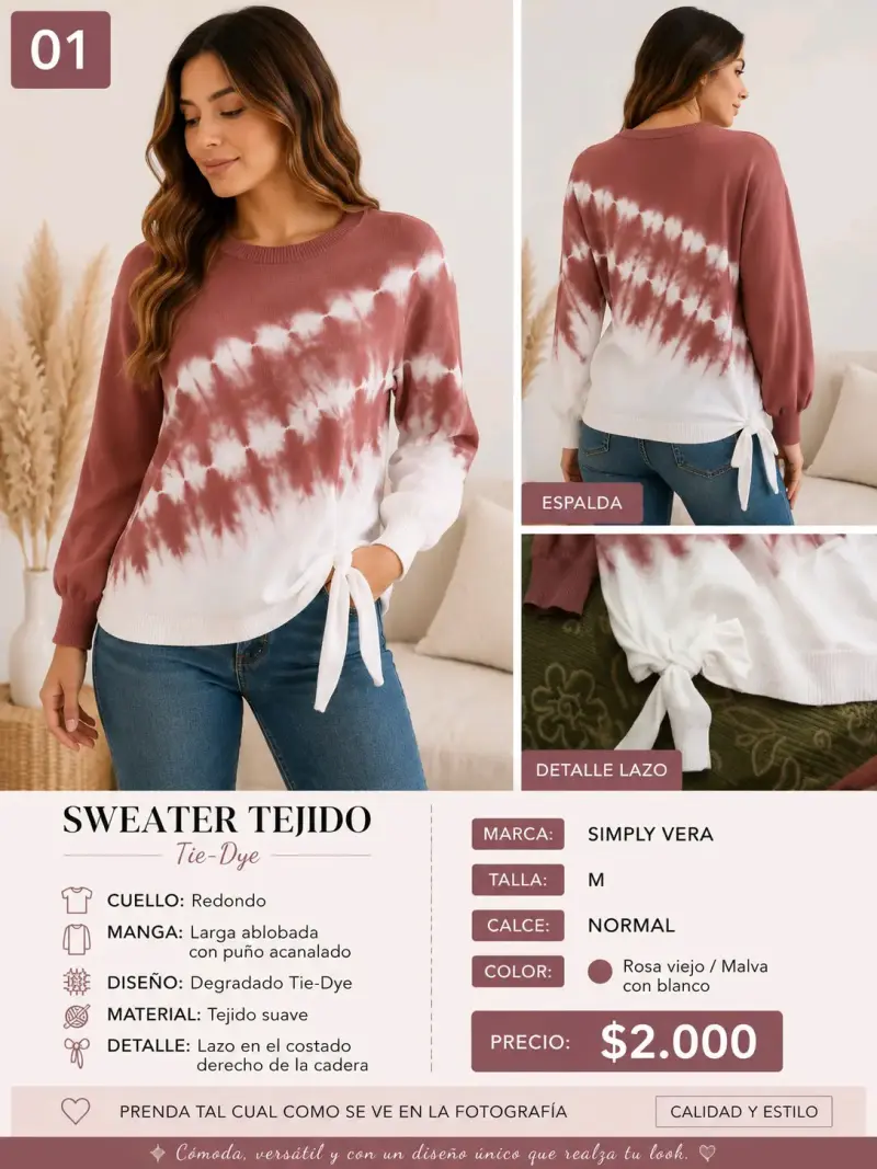 Sweater tejido tie-dye Simply Vera