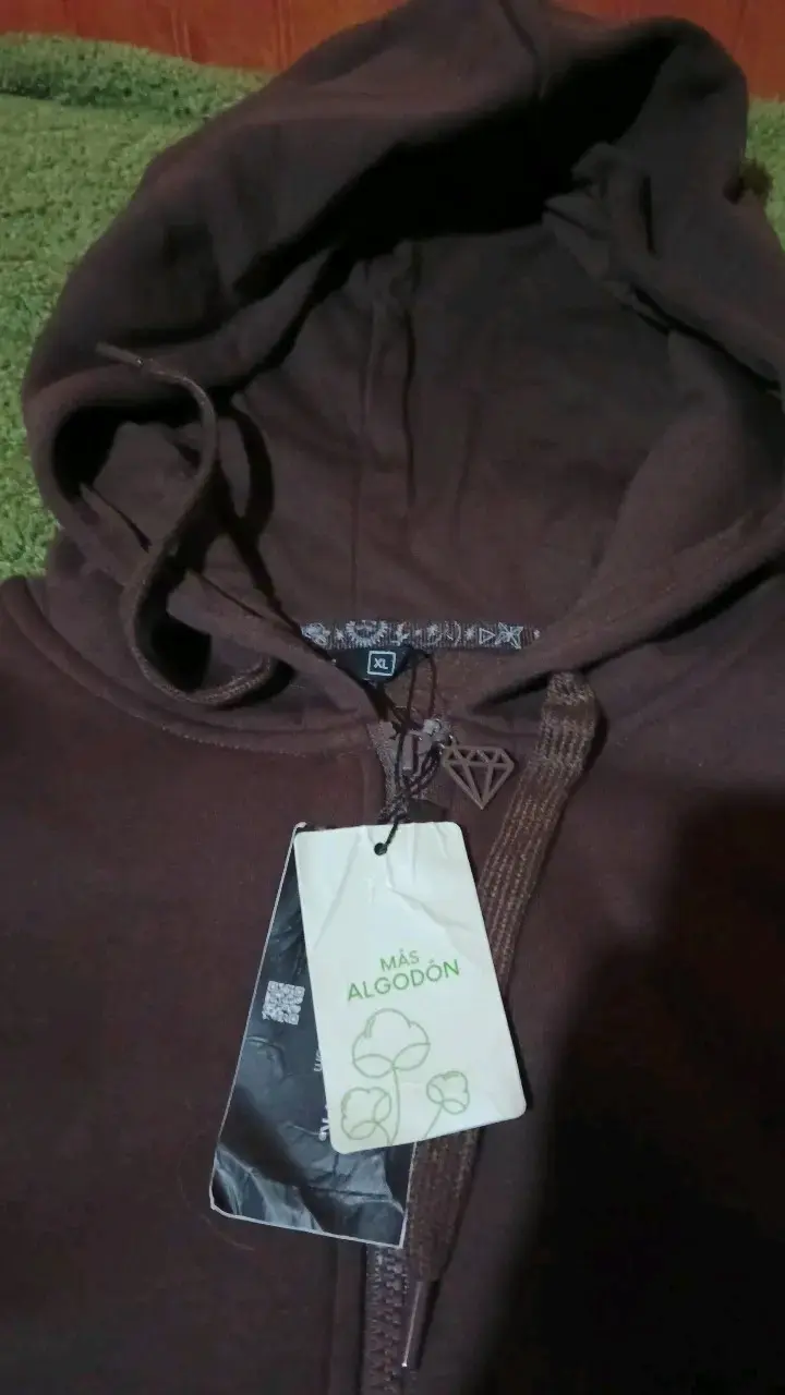 Polerón marrón con capucha talla XL - 3