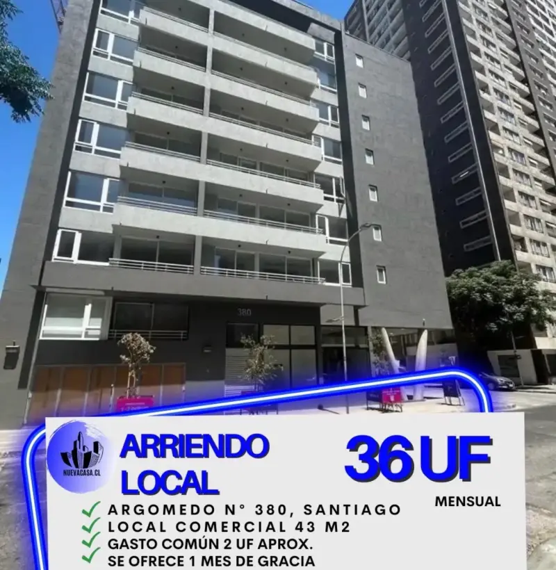 Arriendo local comercial Santiago centro, 43 m2