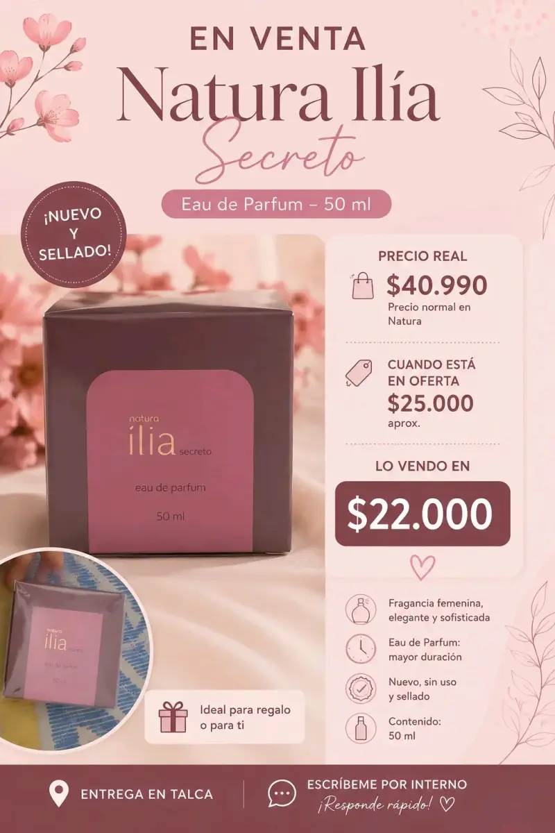 Perfume Natura Ilía Secreto 50 ml nuevo