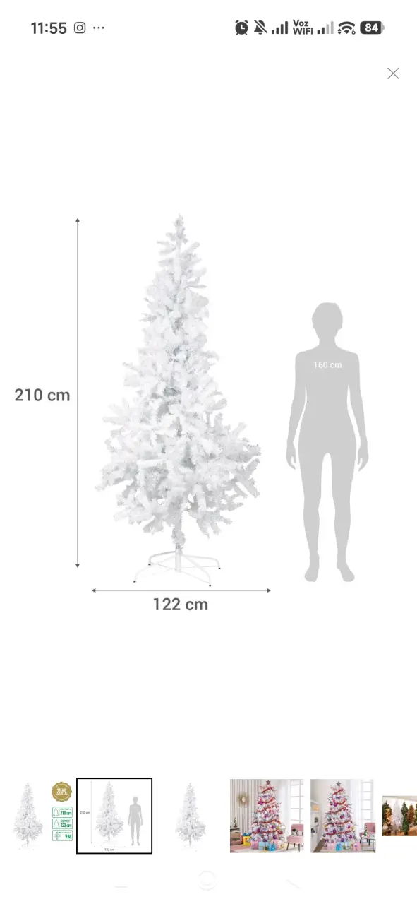 Árbol de Navidad blanco 210 cm Dear Santa - 2