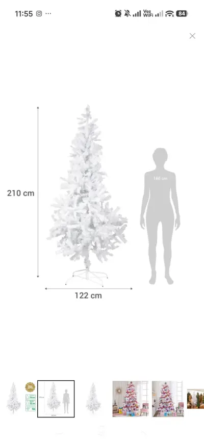 Árbol de Navidad blanco 210 cm Dear Santa - miniatura 2