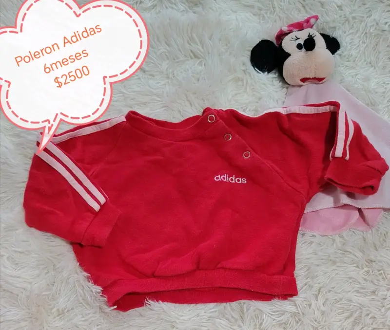 Polerón Adidas rojo para bebé 6 meses