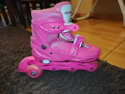 Patines rosados para niña ajustables - miniatura 2