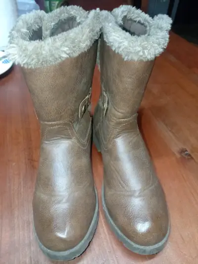 Botas de cuero marrón con forro de lana (chiporro) - miniatura 1