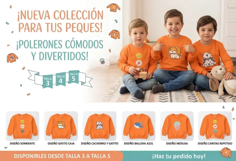 Polerones infantiles con divertidos diseños - 3