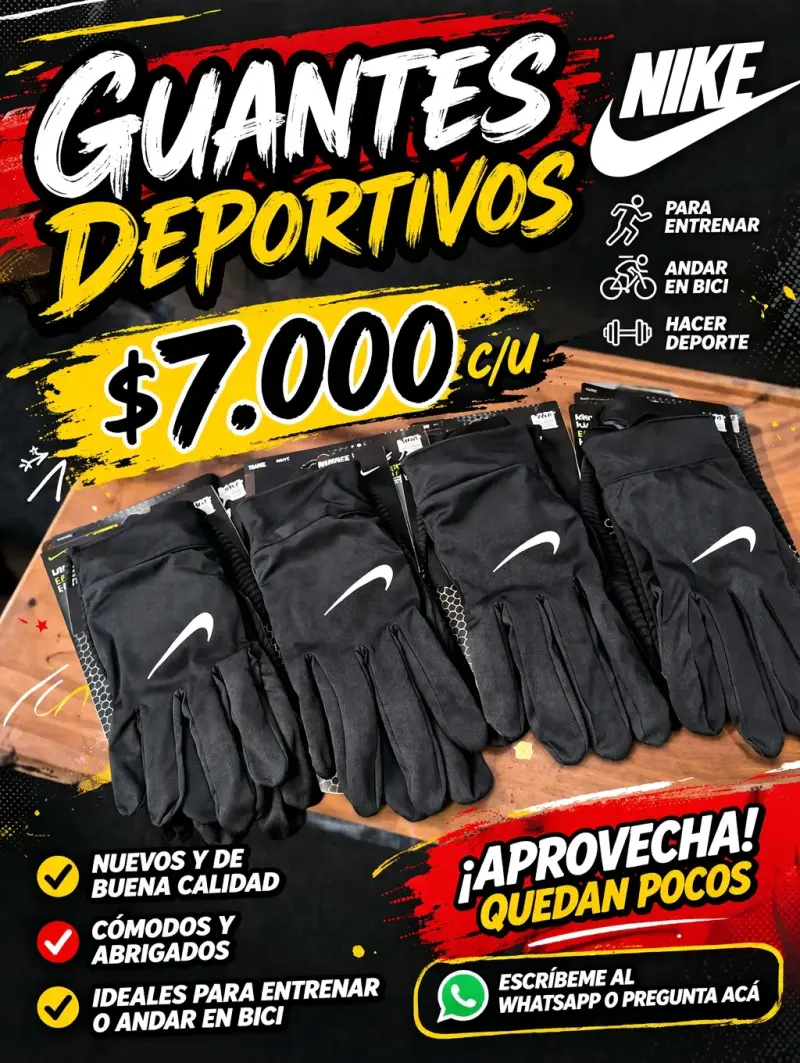 Guantes deportivos Nike negros
