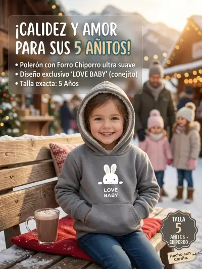 Polerón infantil Love Baby con chiporro - miniatura 1