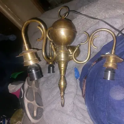 Lámpara de techo vintage de bronce - miniatura 1