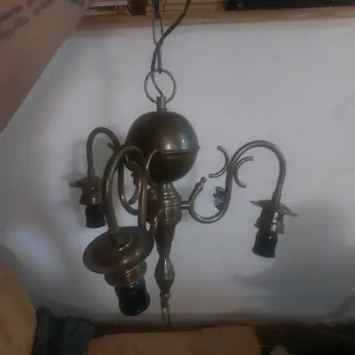 Lámpara de techo vintage de bronce - miniatura 2