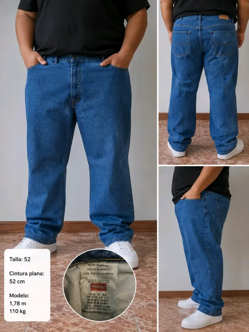 Jeans Wrangler azul talla 52 regular fit