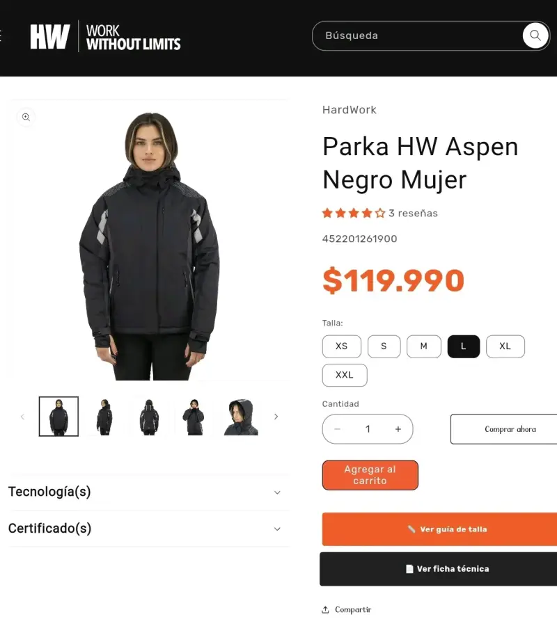 Parka HW Aspen Negro Mujer - 6